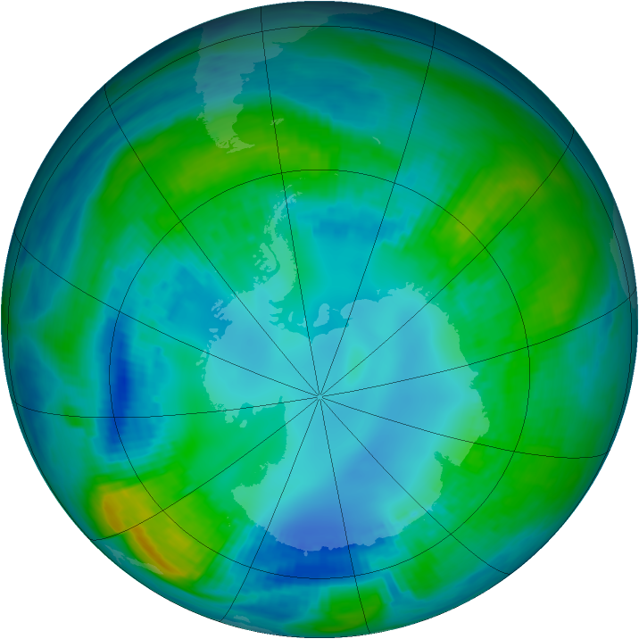Antarctic ozone map for 01 May 1984